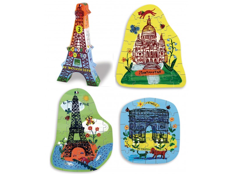 Puzzle-tour-eiffel-arc-de-triomphe-montmartre-nathalie-lete